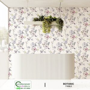 วอลเปเปอร์ลายดอกไม้ สีฟ้า-ม่วง No.71030-2