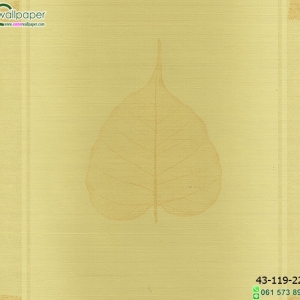 วอลเปเปอร์ติดผนังลายไทย ลายใบโพธิ์พื้นครีม