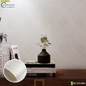 วอลเปเปอร์ลายไทยหลุยส์ สีครีม