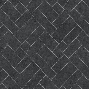 วอลเปเปอร์ลายอิฐโมเดิร์นสีดำ หน้ากว้าง 1 เมตร