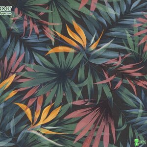 วอลเปเปอร์ติดผนังลายใบไม้ Tropical แท็กเจอร์นูน