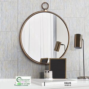 วอลเปเปอร์หน้ากว้างลายไม้ สีฟ้าปนครีม No.61051-2