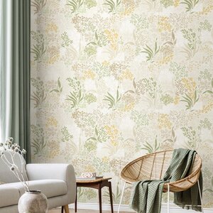 วอลเปเปอร์หน้ากว้าง 1 เมตร ใบไม้พื้นหลังสีน้ำตาล