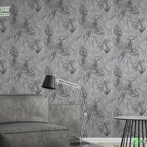 วอลเปเปอร์ติดผนังลายใบไม้ Tropical Style