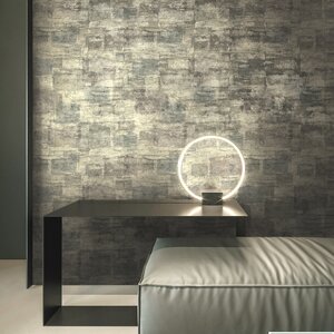 วอลเปเปอร์ลายปูนเปลือยคอนกรีต สีน้ำตาลปนทองเทา No.VRD20023