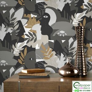 วอลปเเปอร์ลายใบไม้สไตล์โมเดิร์น
