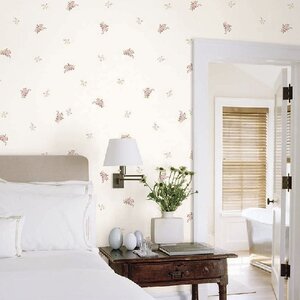 วอลเปเปอร์ลายดอกไม้เล็กๆสีชมพู มีกลิตเตอร์