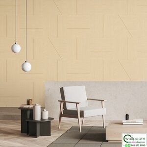 วอลเปเปอร์ลายเส้นสีทอง พื้นสีน้ำตาลทอง No.52509-2