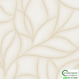 วอลเปเปอร์ลายเส้นสีทอง พื้นสีขาวปนครีม No.52506-1