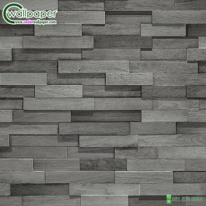 วอลเปเปอร์ลายไม้ 3D สีเทาเข้ม