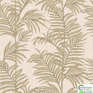 วอลเปเปอร์ลายใบไม้สีน้ำตาลทอง