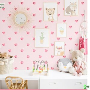 วอลเปเปอร์หน้ากว้าง 1 เมตร ลายหัวใจ