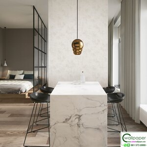 วอลเปเปอร์ลายปูนเปลือยคอนกรีต สีขาวครีม