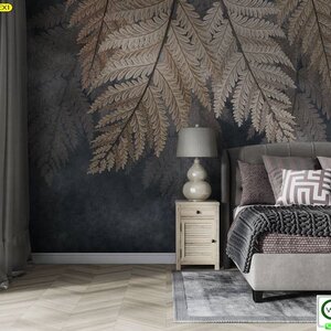 วอลเปเปอร์พิมพ์ลายภาพสวนป่า Premium PM-158-GY