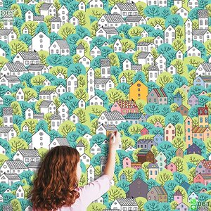 วอลเปเปอร์ ลายการ์ตูนรูปบ้าน No.58134.