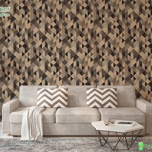 วอลเปเปอร์ติดผนังลายกราฟฟิค สีดำ, น้ำตาล, ทอง, เมทัลลิก