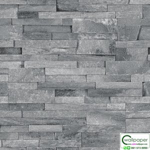 วอลเปเปอร์ลายอิฐหิน สีเทาฟ้า No.7943-3