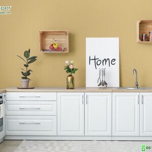 วอลเปเปอร์ลายเส้นผ้าไหม สีครีมทอง