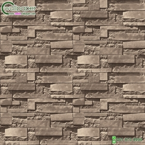 วอลเปเปอร์ลายอิฐหิน สีน้ำตาล