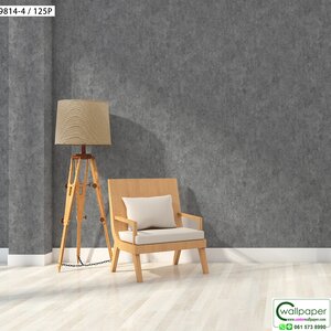 วอลเปเปอร์บ้าน ลายปูนเปลือยสีเทาดำ No.9814-4