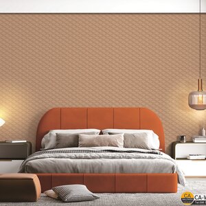 วอลเปเปอร์สไตล์โมเดิร์นลายตาข่ายสีน้ำตาลแดง