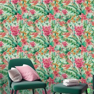 วอลเปเปอร์ลายดอกไม้ ใบไม้