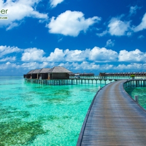 ภาพวิวสั่งพิมพ์ภาพบังกาโลเกาะมัลดีฟส์