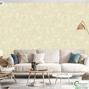 วอลเปเปอร์บ้านลายหินอ่อน สีเหลืองทอง No.9807-3