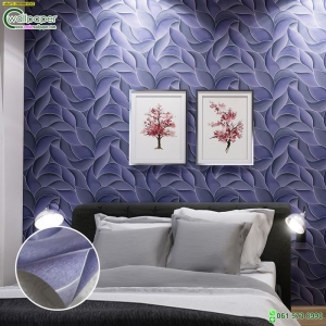 วอลเปเปอร์ติดผนังลายกราฟฟิค สีม่วง