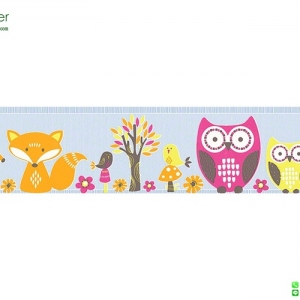 บอร์เดอร์ วอลเปเปอร์ลายนกฮูก