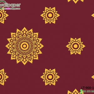 wallpaper ลายไทยห้องพระ ลายดาวสีแดง