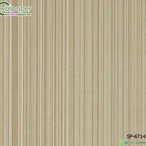 วอลเปเปอร์ติดผนังลายทางเล็กสีน้ำตาลอ่อน