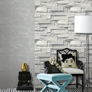 วอลเปเปอร์ติดผนังลายหินเรียบสลับขรุขระ