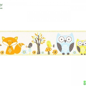 บอร์เดอร์ วอลเปเปอร์ลายนกฮูก