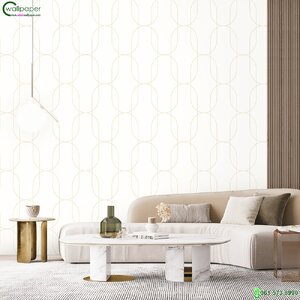 wallpaper กราฟฟิก ลายเส้นสีทอง พื้นหลังสีขาว