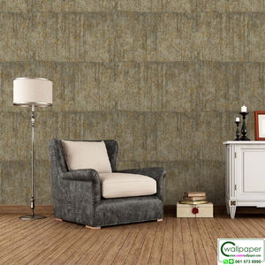 วอลเปเปอร์ลายคอนกรีตสีน้ำตาลเข้มปนทอง