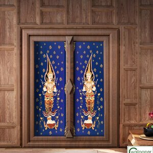 วอลเปเปอร์สั่งพิมพ์ลายไทยติดประตู PLT-045-B