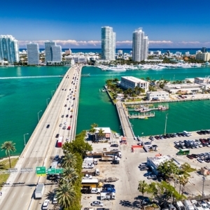 วอลเปเปอร์ภาพวิวสั่งพิมพ์ภาพสะพานเชื่อมหาดไมอามี่