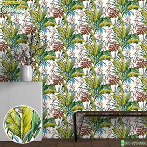 วอลเปเปอร์ลายใบไม้ทรอปปิคอล