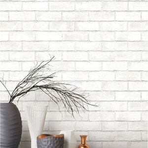 วอลเปเปอร์ลายอิฐสีขาว หน้ากว้าง 1 เมตร แถมกาวติดวอล 20 ตรม