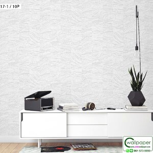 วอลเปเปอร์ห้องนั่งเล่น ลายหินอ่อนสีขาว