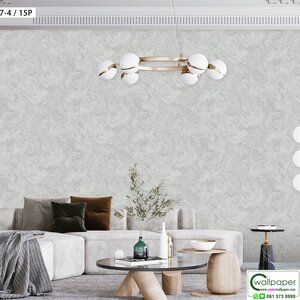 วอลเปเปอร์บ้านลายหินอ่อน สีเทา No.9807-4