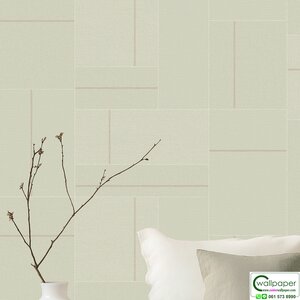 วอลเปเปอร์โมเดิร์น สีเขียวอมเทา No.70511-5