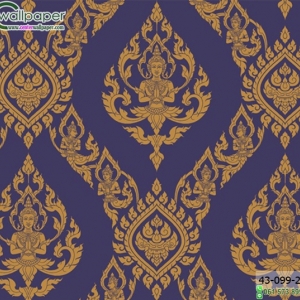 wallpaper ลายไทยห้องพระ ลายเทพพนมสีม่วง