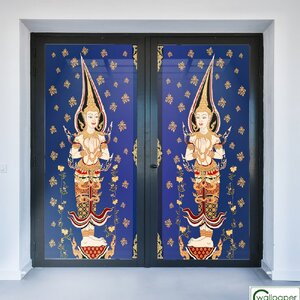 วอลเปเปอร์สั่งพิมพ์ลายไทยติดประตู PLT-045-A
