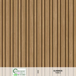 วอลเปเปอร์ ลายไม้ระแนงร่องสีทอง No.74008-2