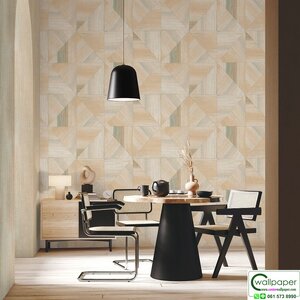 วอลเปเปอร์สไตล์โมเดิร์นสีน้ำตาลเขียว