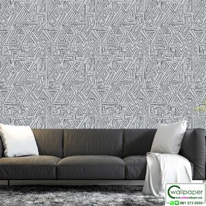 วอลเปเปอร์ห้องนั่งเล่นสไตล์ Abstract สีเทา