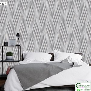 วอลเปเปอร์บ้าน ลายริ้วสีเทาดำ No.9819-3