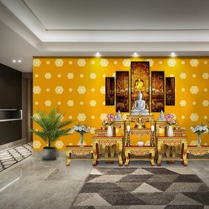 วอลเปเปอร์ลายไทยราคาถูกลายดาวพื้นทอง